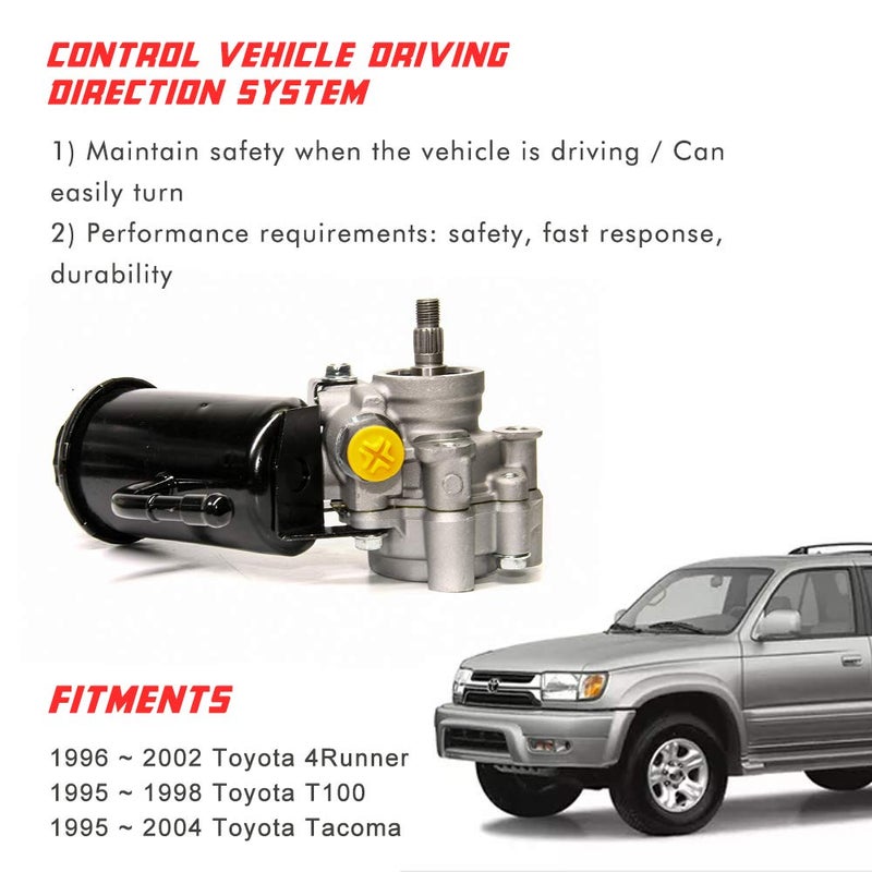 Apeixoto Power Steering Pump Compatible with 1995-2004 Toyota Tacoma V6 3.4L 1995-1998 Toyota T100 V6 3.4L 1996-2002 Toyota 4Runner V6 3.4L with OE Replace # 21-5229 - Image 3